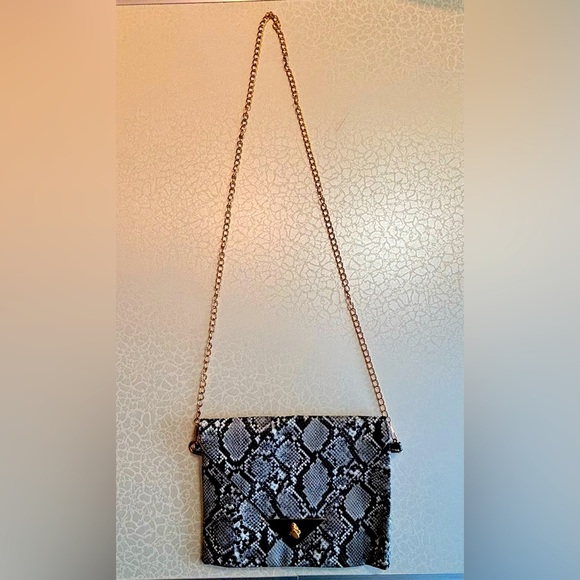Handbag | ladies Python snakeskin look shoulder bag. - Picture 1 of 11
